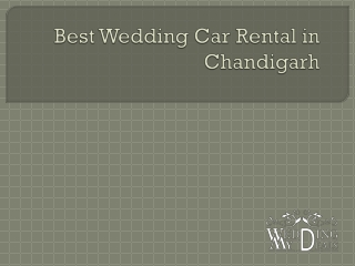 Best Wedding Car Rental in Chandigarh