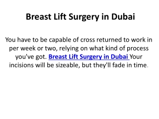 Breast Lift Surgery in Dubai
