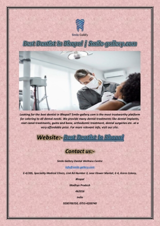 Best Dentist In Bhopal
