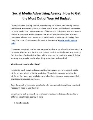 Social Media Advertising Agency_ How to Get the Most Out of Your Ad Budget