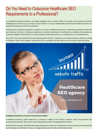 Do You Need to Outsource Healthcare SEO Requirements to a Professional