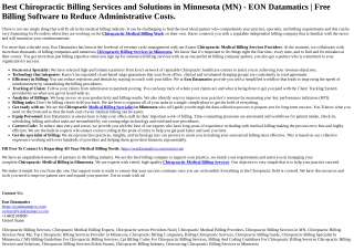 Chiropractic Billing Services in Minnesota