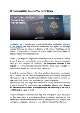 10 Naturalization Secrets You Never Knew