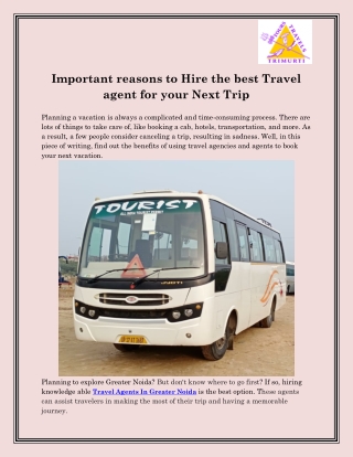 Travel Agents In Greater Noida