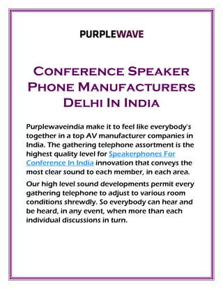 Conference Speaker Phone Manufacturers Delhi In India