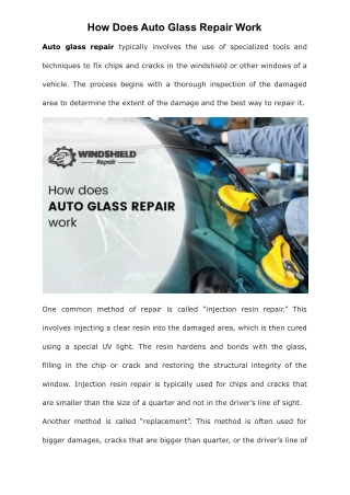 How Does Auto Glass Repair Work