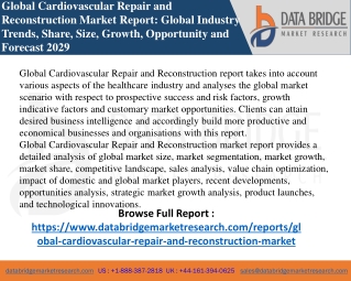 Cardiovascular Repair and Reconstruction Market-Healthcare