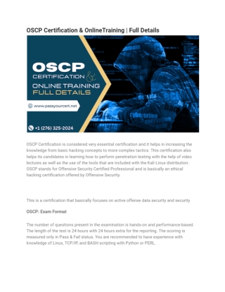 OSCP Certification & Online Training Full Details