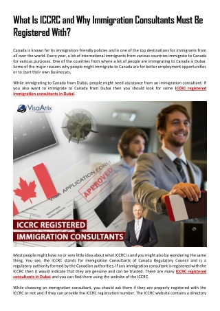 What Is ICCRC and Why Immigration Consultants Must Be Registered With