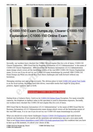 C1000-150 Exam Dumps.zip, Clearer C1000-150 Explanation | C1000-150 Online Exam