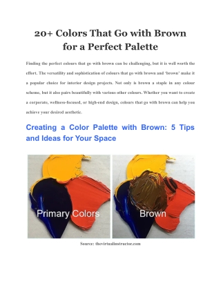 20  Colors That Go with Brown for a Perfect Palette