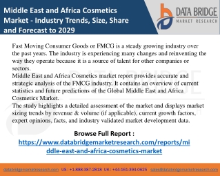 Middle East and Africa Cosmetics Market-FMCG