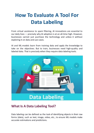 How To Evaluate A Tool For Data Labeling