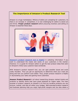 The Importance of Amazon's Product Research Tool