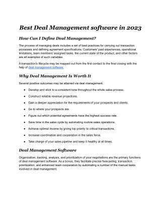 Best Deal Management software in 2023.