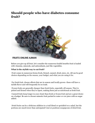Should people who have diabetes consume fruit