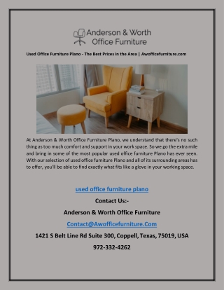 Used Office Furniture Plano - The Best Prices in the Area | Awofficefurniture.co