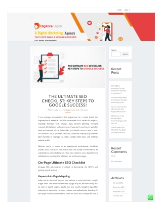 The Ultimate SEO Checklist Key Steps To Google Success!
