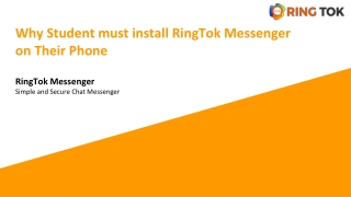 Why Student must install RingTok Messanger on Their Phone