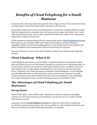 Benefits of Cloud Telephony for a Small Business.docx