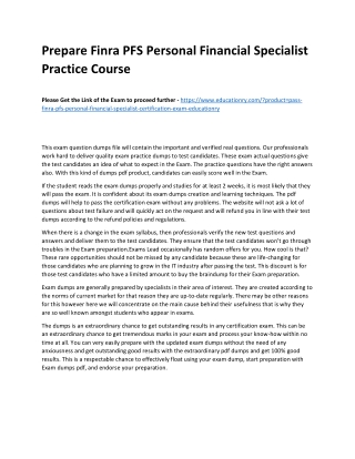 Finra PFS Personal Financial Specialist
