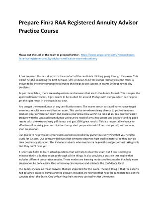 Finra RAA Registered Annuity Advisor