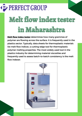 Melt flow index tester in Maharashtra | Perfectgroupindia