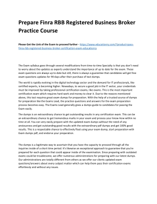 Finra RBB Registered Business Broker