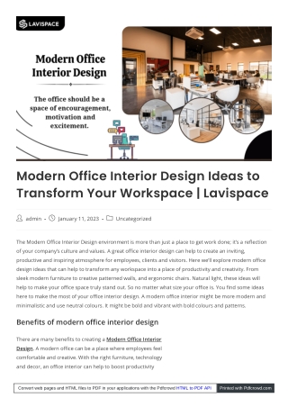 Why is the concept of open planning important in modern office interior design |