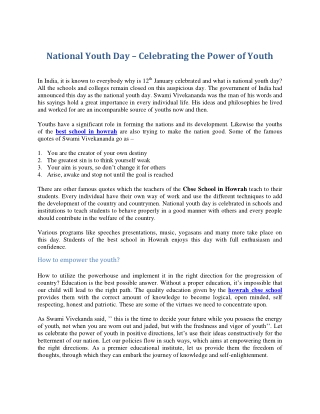 National Youth Day – Celebrating the Power of Youth