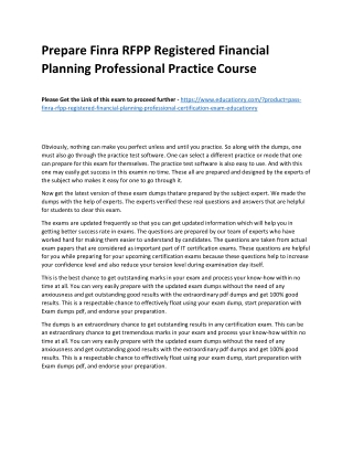 Finra RFPP Registered Financial Planning Professional