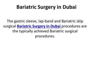 Bariatric Surgery in Dubai