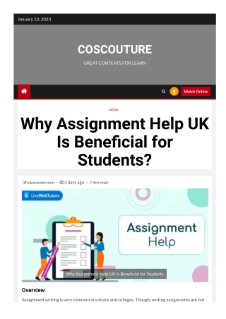 Online Assignment Help Services at Suitable Cost from UK Experts