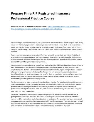 Finra RIP Registered Insurance Professional