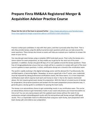 Finra RM&AA Registered Merger & Acquisition Advisor