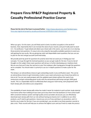 Finra RP&CP Registered Property & Casualty Professional