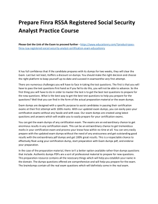Finra RSSA Registered Social Security Analyst