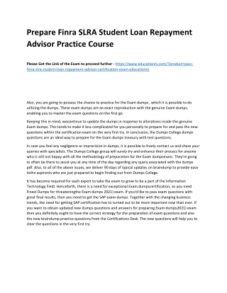 Finra SLRA Student Loan Repayment Advisor