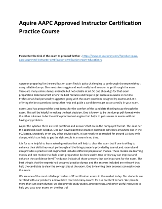 AAPC Approved Instructor Certification