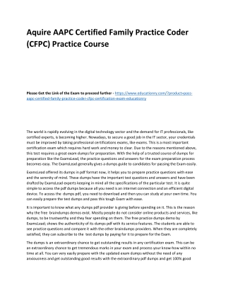 AAPC Certified Family Practice Coder (CFPC)