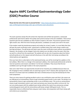 AAPC Certified Gastroenterology Coder (CGIC)