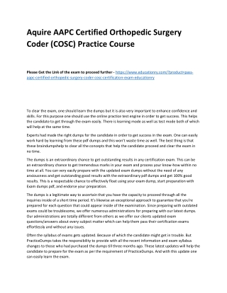 AAPC Certified Orthopedic Surgery Coder (COSC)