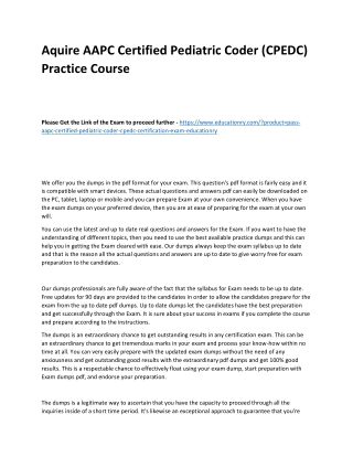AAPC Certified Pediatric Coder (CPEDC)