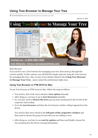 Using Tree Browser to Manage Your Tree