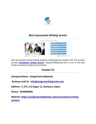 Best Coursework Writing Service