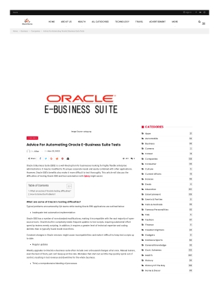 Advice For Automating Oracle E-Business Suite Tests