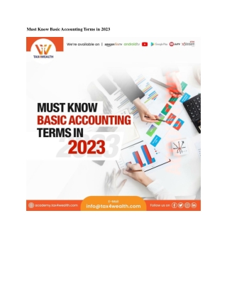 Must Know Basic Accounting Terms in 2023 | Academy Tax4wealth