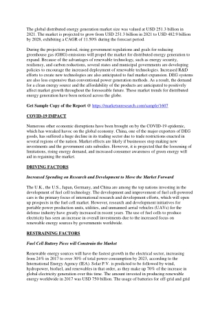 Distributed Energy Generation Market Latest Report with Forecast to 2028