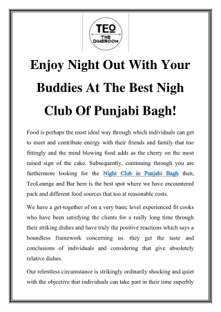 Night Club in Punjabi Bagh Call-9911010904