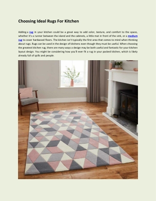 Choosing Ideal Rugs For Kitchen